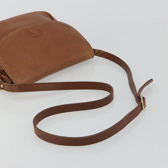 Burberrys Shoulder Bag Leather Brown Gold Auth ep14974