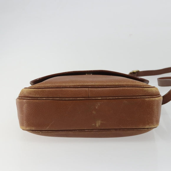 Burberrys Shoulder Bag Leather Brown Gold Auth ep14974