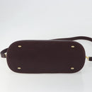 CELINE Hand Bag Leather 2way Purple Gold Auth ep14976-5
