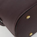 CELINE Hand Bag Leather 2way Purple Gold Auth ep14976-19