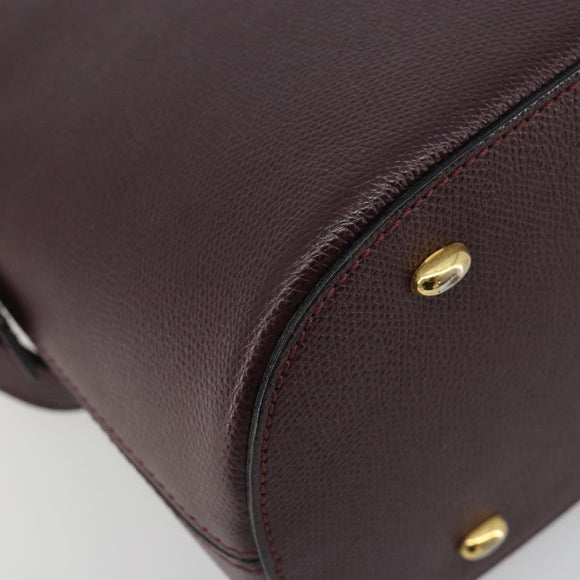 CELINE Hand Bag Leather 2way Purple Gold Auth ep14976