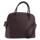 CELINE Hand Bag Leather 2way Purple Gold Auth ep14976-1