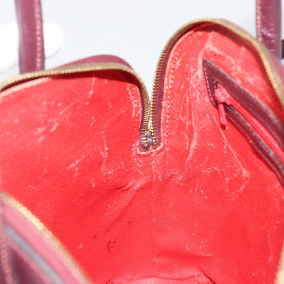 CELINE Hand Bag Leather 2way Purple Gold Auth ep14976