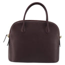 CELINE Hand Bag Leather 2way Purple Gold Auth ep14976-13