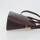 CELINE Hand Bag Leather 2way Purple Gold Auth ep14976-3