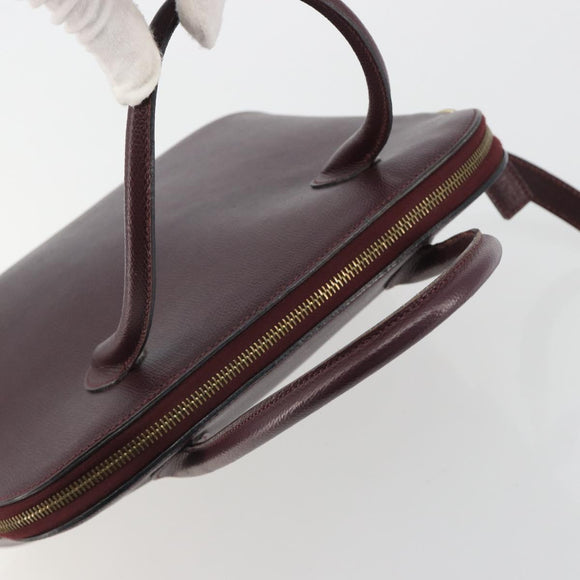 CELINE Hand Bag Leather 2way Purple Gold Auth ep14976