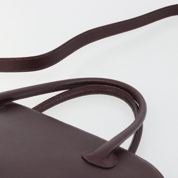 CELINE Hand Bag Leather 2way Purple Gold Auth ep14976