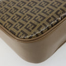 FENDI Zucchino Canvas Schoudertas Gecoat Canvas Beige Goud Auth ep14978-17