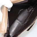 FENDI Zucchino Canvas Schoudertas Gecoat Canvas Beige Goud Auth ep14978-11