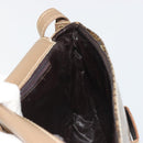 FENDI Zucchino Canvas Schoudertas Gecoat Canvas Beige Goud Auth ep14978-20