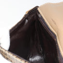 FENDI Zucchino Canvas Schoudertas Gecoat Canvas Beige Goud Auth ep14978-21