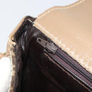 FENDI Zucchino Canvas Schoudertas Gecoat Canvas Beige Goud Auth ep14978-22