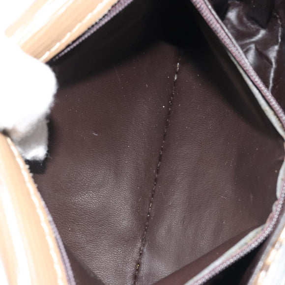 FENDI Zucchino Canvas Schoudertas Gecoat Canvas Beige Goud Auth ep14978