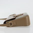 FENDI Zucchino Canvas Schoudertas Gecoat Canvas Beige Goud Auth ep14978-4