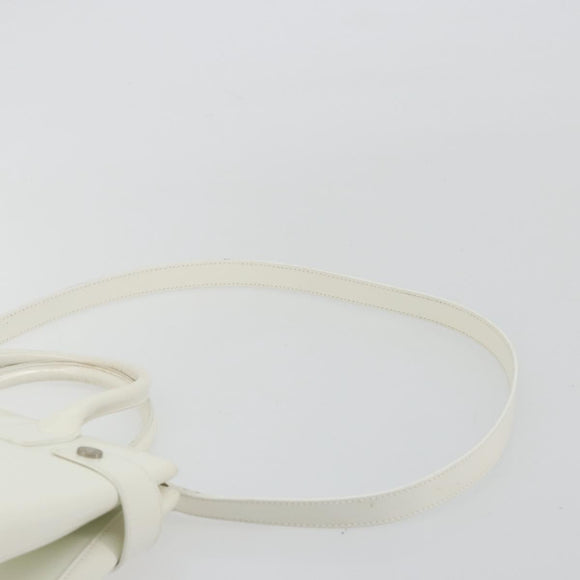 GUCCI Tote Bag Patent leather 2way White Silver 000 1118 0503 Auth ep14980