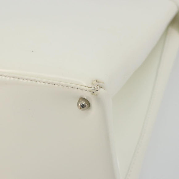 GUCCI Tote Bag Patent leather 2way White Silver 000 1118 0503 Auth ep14980