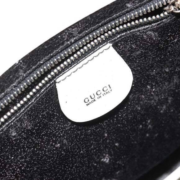 GUCCI Tote Bag Patent leather 2way White Silver 000 1118 0503 Auth ep14980