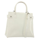 GUCCI Tote Bag Patent leather 2way White Silver 000 1118 0503 Auth ep14980-1