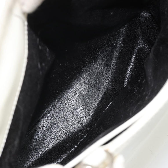 GUCCI Tote Bag Patent leather 2way White Silver 000 1118 0503 Auth ep14980