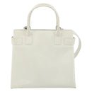 GUCCI Tote Bag Patent leather 2way White Silver 000 1118 0503 Auth ep14980-2