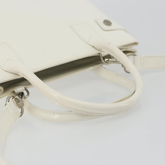 GUCCI Tote Bag Patent leather 2way White Silver 000 1118 0503 Auth ep14980