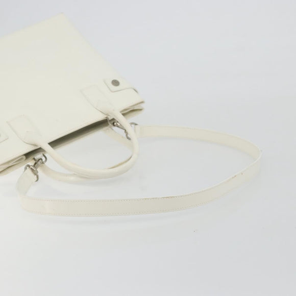 GUCCI Tote Bag Patent leather 2way White Silver 000 1118 0503 Auth ep14980
