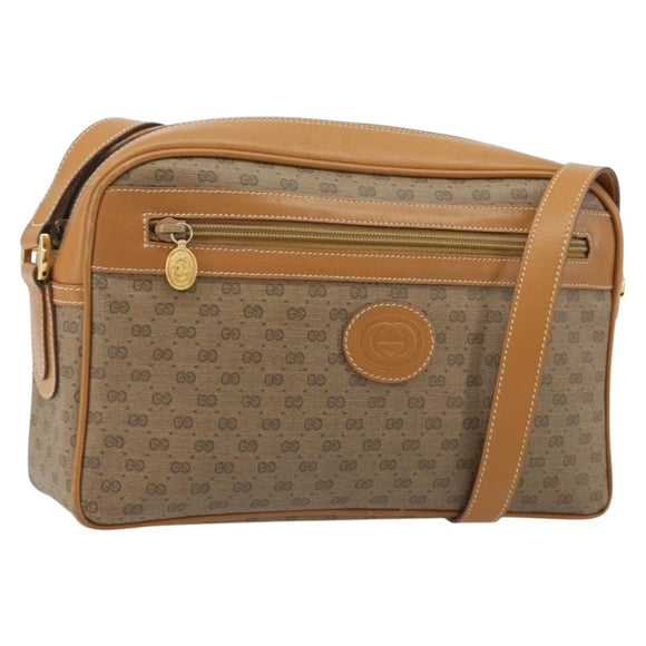 GUCCI Micro GG Supreme Shoulder Bag PVC Beige Gold 001 093 0942 Auth ep14983