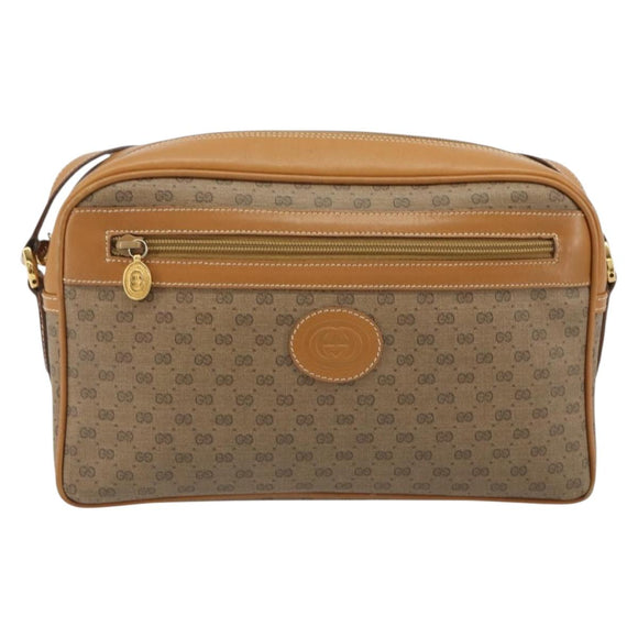 GUCCI Micro GG Supreme Shoulder Bag PVC Beige Gold 001 093 0942 Auth ep14983