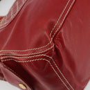 CELINE Hand Bag Leather Red Gold Auth ep14985-16