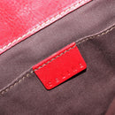 CELINE Hand Bag Leather Red Gold Auth ep14985-19