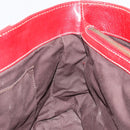 CELINE Hand Bag Leather Red Gold Auth ep14985-20