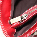 CELINE Hand Bag Leather Red Gold Auth ep14985-23