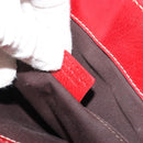 CELINE Hand Bag Leather Red Gold Auth ep14985-12