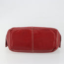 CELINE Hand Bag Leather Red Gold Auth ep14985-5