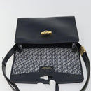 Christian Dior Shoulder Bag Leather Navy Gold Auth ep14988-10
