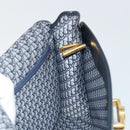 Christian Dior Shoulder Bag Leather Navy Gold Auth ep14988-18