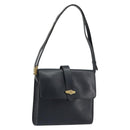 Christian Dior Shoulder Bag Leather Navy Gold Auth ep14988-1