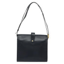 Christian Dior Shoulder Bag Leather Navy Gold Auth ep14988-2