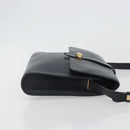 Christian Dior Shoulder Bag Leather Navy Gold Auth ep14988-3