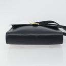 Christian Dior Shoulder Bag Leather Navy Gold Auth ep14988-5