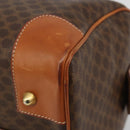 CELINE Macadam Canvas Boston Bag PVC Leather Brown Gold Auth ep14989A-9