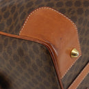 CELINE Macadam Canvas Boston Bag PVC Leather Brown Gold Auth ep14989A-14