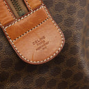 CELINE Macadam Canvas Boston Bag PVC Leather Brown Gold Auth ep14989A-12
