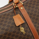 CELINE Macadam Canvas Boston Bag PVC Leather Brown Gold Auth ep14989A-10