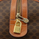 CELINE Macadam Canvas Boston Bag PVC Leather Brown Gold Auth ep14989A-18