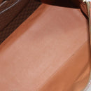 CELINE Macadam Canvas Boston Bag PVC Leather Brown Gold Auth ep14989A-11