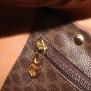CELINE Macadam Canvas Boston Bag PVC Leather Brown Gold Auth ep14989A-21