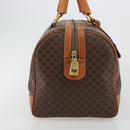 CELINE Macadam Canvas Boston Bag PVC Leather Brown Gold Auth ep14989A-3
