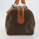 CELINE Macadam Canvas Boston Bag PVC Leather Brown Gold Auth ep14989A-4