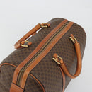 CELINE Macadam Canvas Boston Bag PVC Leather Brown Gold Auth ep14989A-6